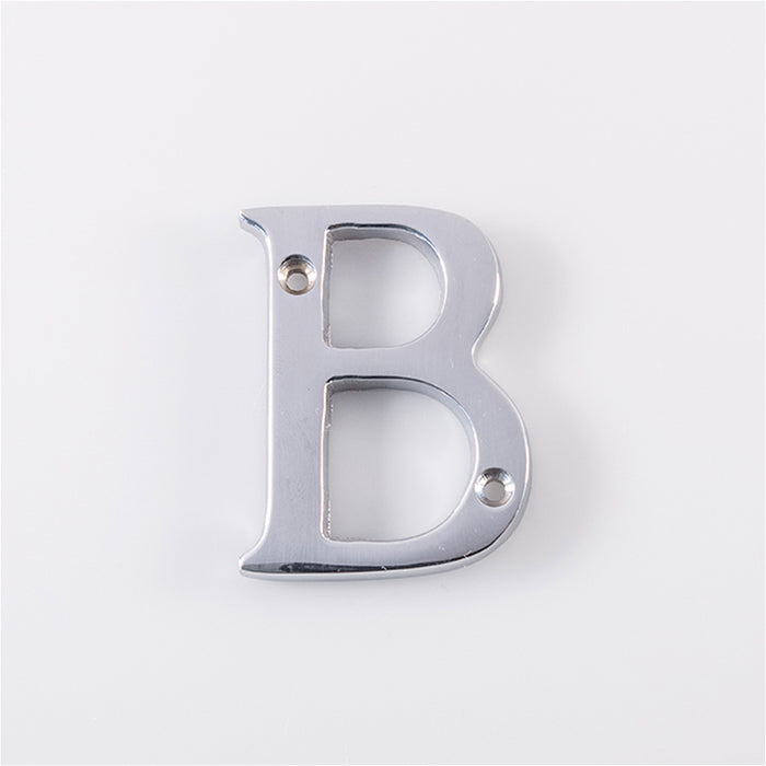 Polished Brass Door Letter B - 53mm Height 4mm Depth House Letter Plaque Sign