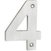 Satin Steel Door Number 4 - 100mm Height 5mm Depth House Numeral Plaque Sign