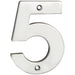 Polished Steel Door Number 5 - 100mm Height 5mm Depth House Numeral Plaque Sign
