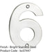 Polished Steel Door Number 6/9 100mm Height 5mm Depth House Numeral Plaque Sign 1
