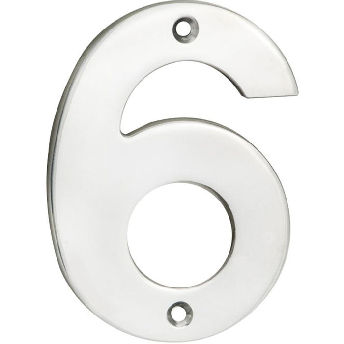 Polished Steel Door Number 6/9 100mm Height 5mm Depth House Numeral Plaque Sign