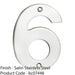 Satin Steel Door Number 6/9 - 100mm Height 5mm Depth House Numeral Plaque Sign 1