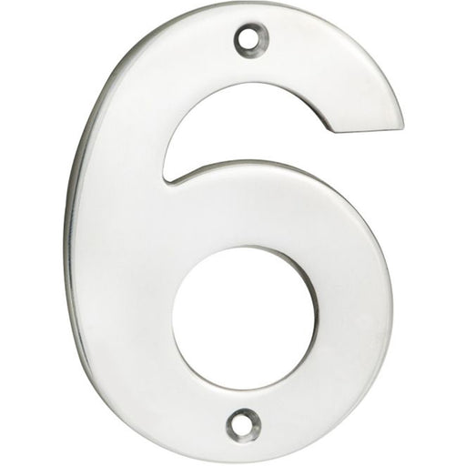 Satin Steel Door Number 6/9 - 100mm Height 5mm Depth House Numeral Plaque Sign