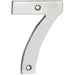 Satin Steel Door Number 7 - 100mm Height 5mm Depth House Numeral Plaque Sign