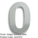 Polished Steel Door Number 0 - Large 178mm Height House Numeral Plaque Sign 1