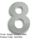 Polished Steel Door Number 8 - Large 178mm Height House Numeral Plaque Sign 1