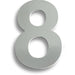 Polished Steel Door Number 8 - Large 178mm Height House Numeral Plaque Sign