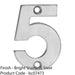 Polished Steel Door Number 5 - Small 50mm Height House Numeral Plaque Sign 1