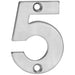 Polished Steel Door Number 5 - Small 50mm Height House Numeral Plaque Sign