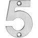 Satin Steel Door Number 5 - Small 50mm Height House Numeral Plaque Sign