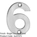 Polished Steel Door Number 6/9 - Small 50mm Height House Numeral Plaque Sign 1