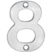Polished Steel Door Number 8 - Small 50mm Height House Numeral Plaque Sign