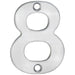 Satin Steel Door Number 8 - Small 50mm Height House Numeral Plaque Sign