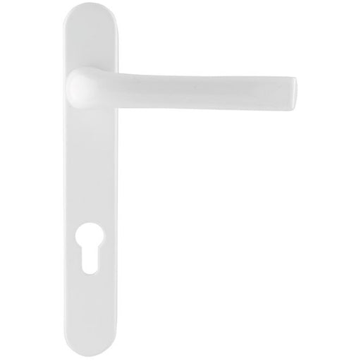 Reversible Lever Standard Security White External Door Handle - EURO Lock 220mm