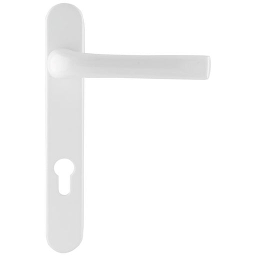 Reversible Lever Standard Security White External Door Handle - EURO Lock 240mm