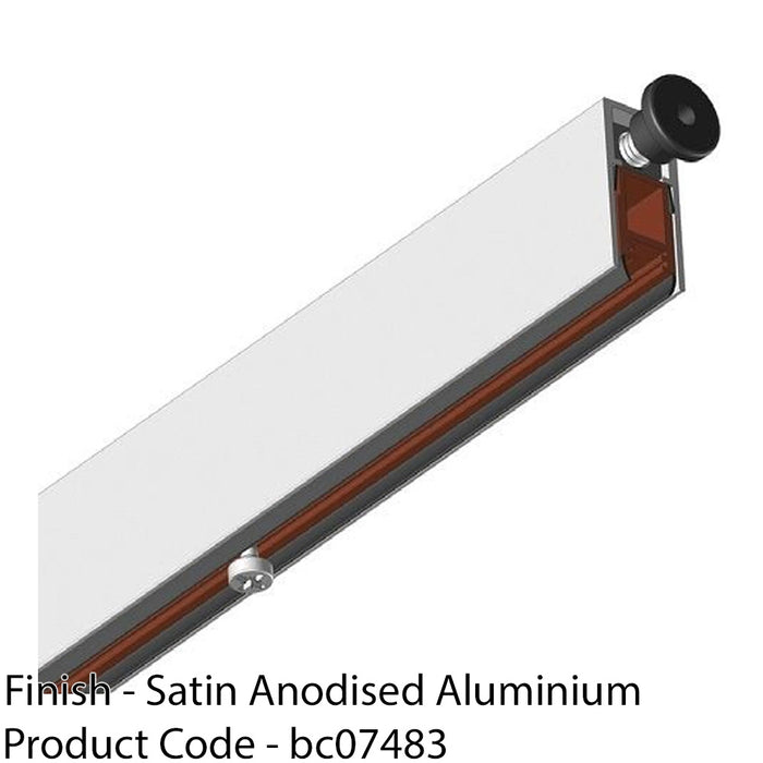 730mm Mortice Drop Down Door Seal 37dB - Satin Aluminium Smoke Noise Barrier 1