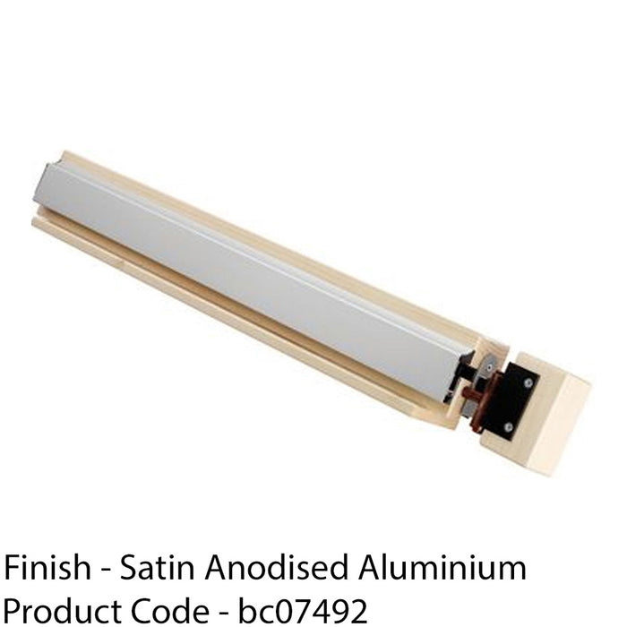 630mm Surface Drop Down Door Seal 37dB - Satin Aluminium Smoke Noise Barrier 1