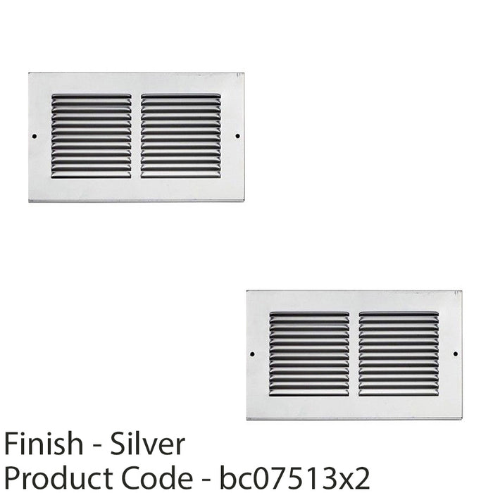 2 PACK 346x197mm Silver Louvre Grill Plate Cover For 300x150mm Air Transfer Vent 1