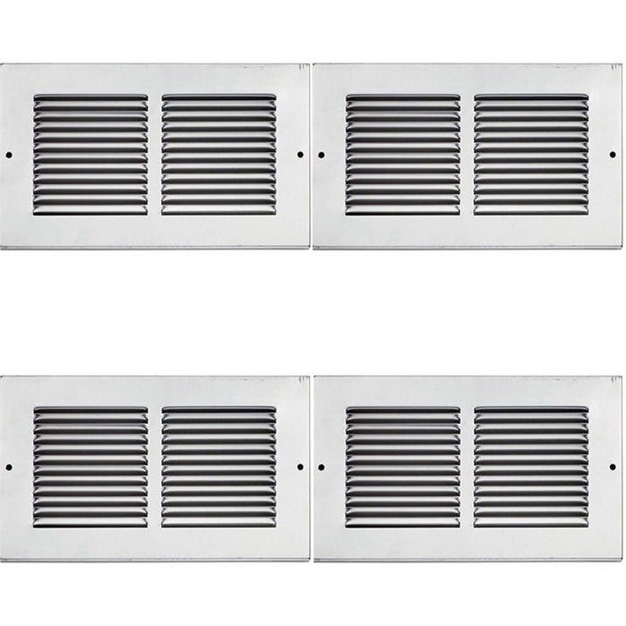 4 PACK 270x160mm Silver Louvre Grill Plate Cover For 225x112mm Air Transfer Vent