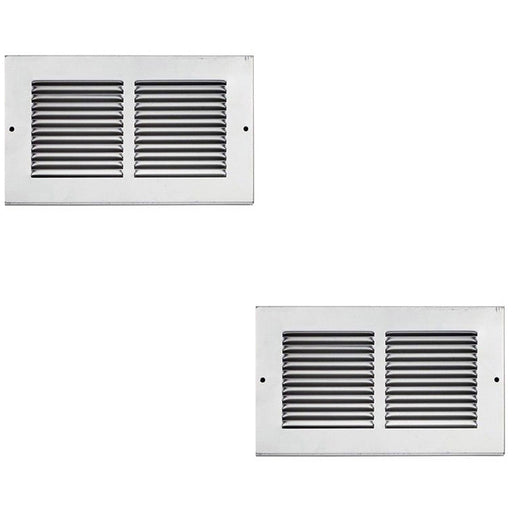 2 PACK 270x270mm Silver Louvre Grill Plate Cover For 225x225mm Air Transfer Vent