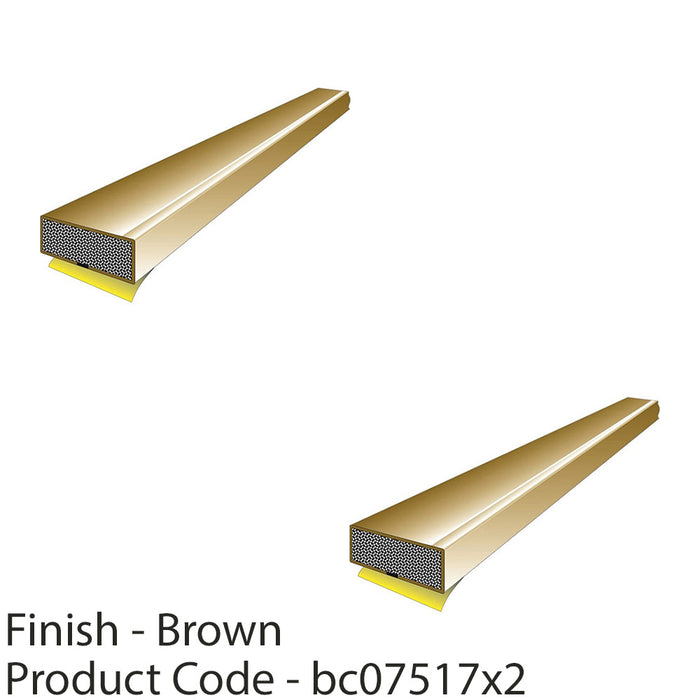 2 PACK 5 Pack Intumescent Fire Safety Adhesive Door Seal 1050 x 15 x 4mm Brown 1