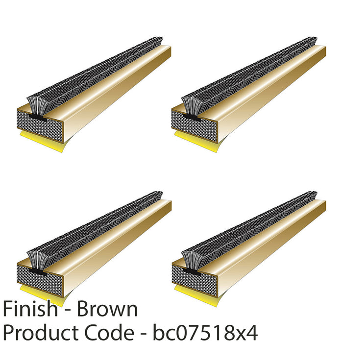 4 PACK 5 Pack Intumesecnt Fire and Smoke Adhesive Door Seal 1050x10x4mm Brown 1