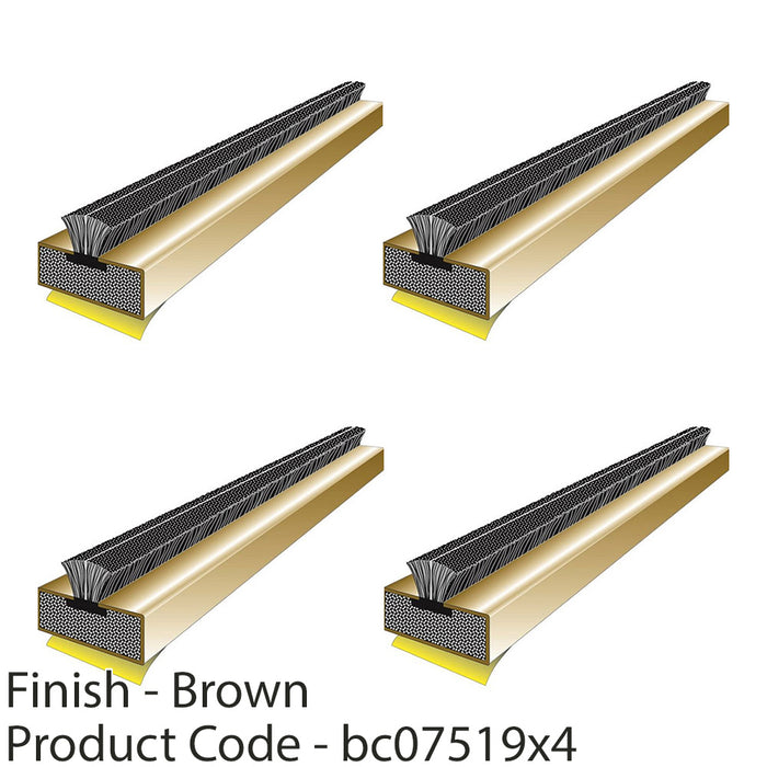 4 PACK 5 Pack Intumesecnt Fire and Smoke Adhesive Door Seal 1050x15x4mm Brown 1