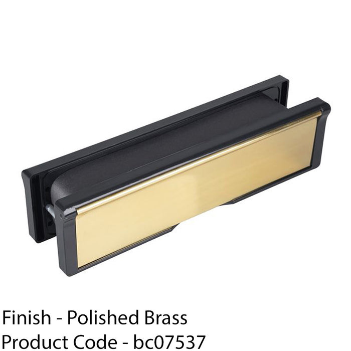 Smokeproof Intumescent Letterbox Assembly - 303mm Width Polished Brass Post Box 1