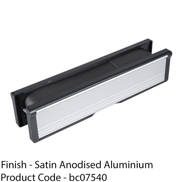 Smokeproof Intumescent Letterbox Assembly - 303mm Width Satin Aluminium Post Box 1