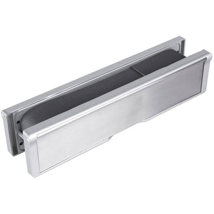 Smokeproof Intumescent Letterbox Assembly - 303mm Width Satin Steel Post Box