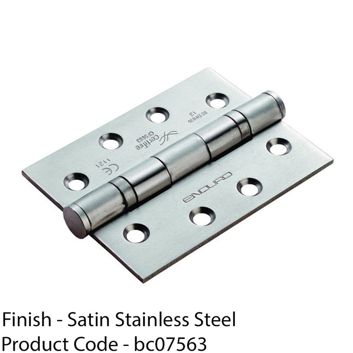 3 Pack - Grade 13 Ball Bearing P Hinge - 102 x 76mm Satin Stainless Steel Door 1