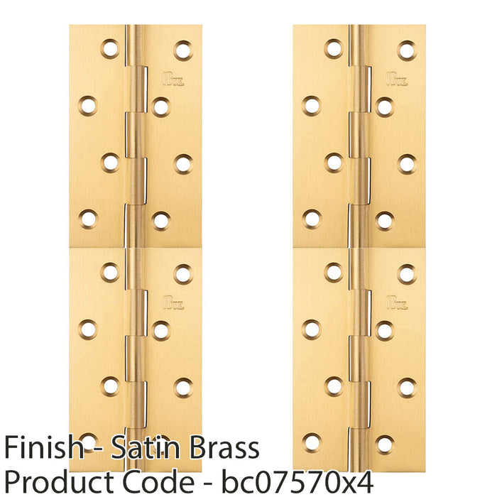 4 PACK 102 x 60 x 2mm Solid Drawn Brass Butt Hinge Cupboard Cabinet Door Fixing 1