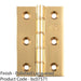 PAIR Double Bronze Washered Butt Hinge - 76 x 50mm Polished Brass Door Fixing 1