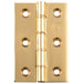 PAIR Double Bronze Washered Butt Hinge - 76 x 50mm Polished Brass Door Fixing