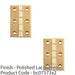 2 PACK PAIR Double Bronze Washered Butt Hinge 102 x 67 x 4mm Polished Brass Door 1