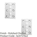 2 PACK PAIR Double Steel Washered Butt Hinge 102 x 67 x 4mm Polished Chrome Door 1