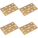 4x PAIR Double Steel Washered Brass Butt Hinge 102x67 Polished Brass Door Fixing