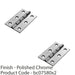 2 PACK PAIR Double Steel Washered Brass Butt Hinge 102 x 67 Polished Chrome Door 1