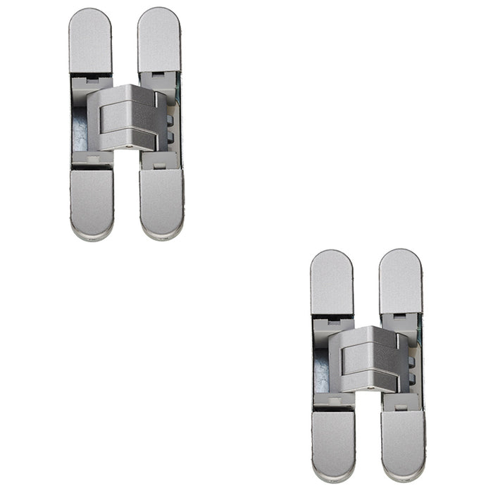 2 PACK 3D Adjustable Concealed Cabinet Hinge 180 Degree Opening Wardrobe SILVER