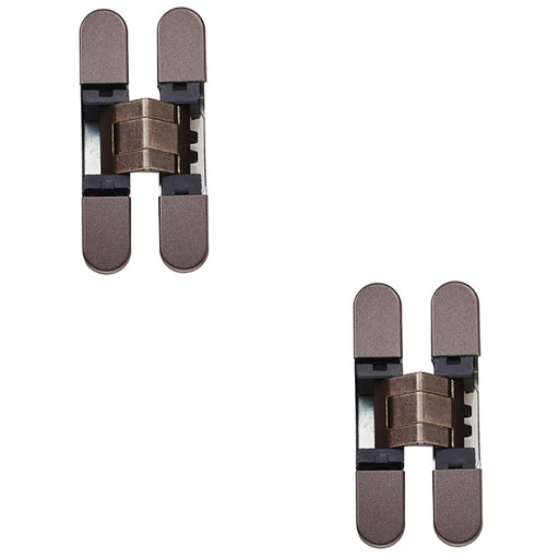 2 PACK 3D Adjustable Concealed Cabinet Hinge 180 Degree Wardrobe MATT BRONZE