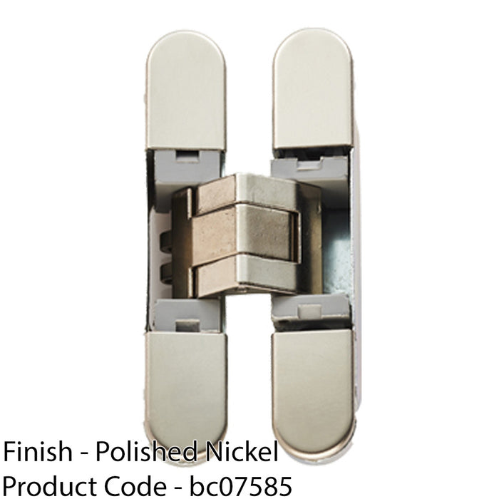 3D Adjustable Concealed Cabinet Hinge - 180 Degree Opening Wardrobe NICKEL 1