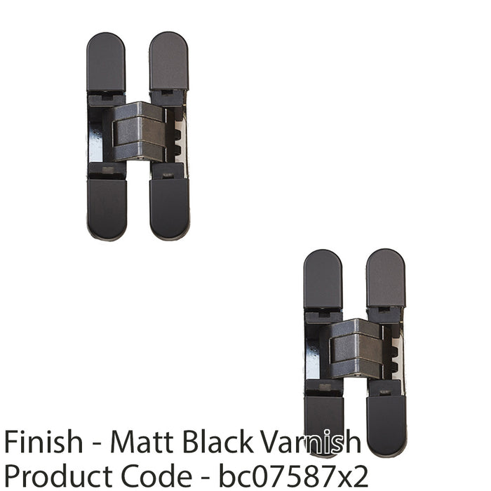 2 PACK 3D Adjustable Concealed Cabinet Hinge 180 Degree Wardrobe MATT BLACK 1