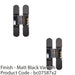 2 PACK 3D Adjustable Concealed Cabinet Hinge 180 Degree Wardrobe MATT BLACK 1