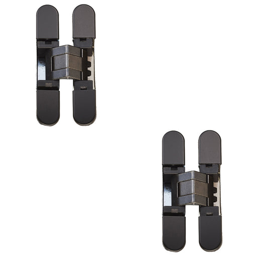 2 PACK 3D Adjustable Concealed Cabinet Hinge 180 Degree Wardrobe MATT BLACK