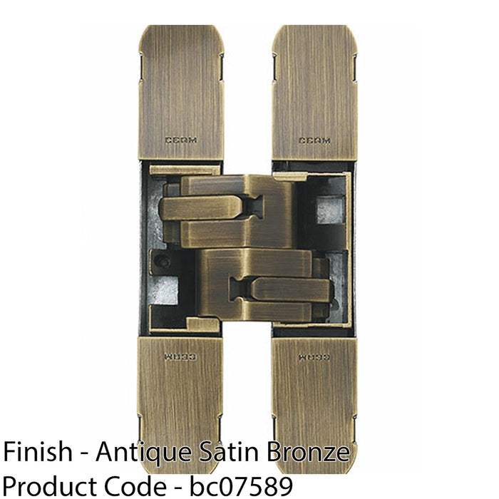 3D Flush Concealed Cabinet Hinge - 180 Degree Opening Wardrobe ANTIQUE BRONZE 1