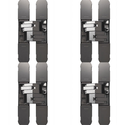 4 PACK 3D Flush Faced Concealed Cabinet Hinge 180 Degree Wardrobe BLACK NICKEL