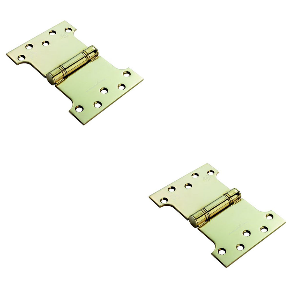 2 PACK PAIR 101.6 x 101.6 x 3mm Parliament Hinge Polished Brass Internal Door