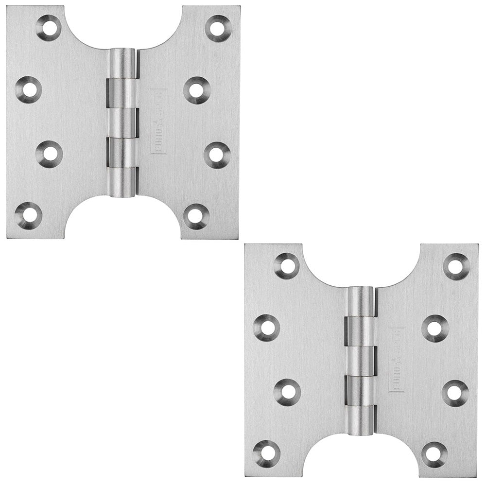 2 PACK PAIR 102 x 102 x 4mm Parliament Hinge Satin Chrome Internal Door