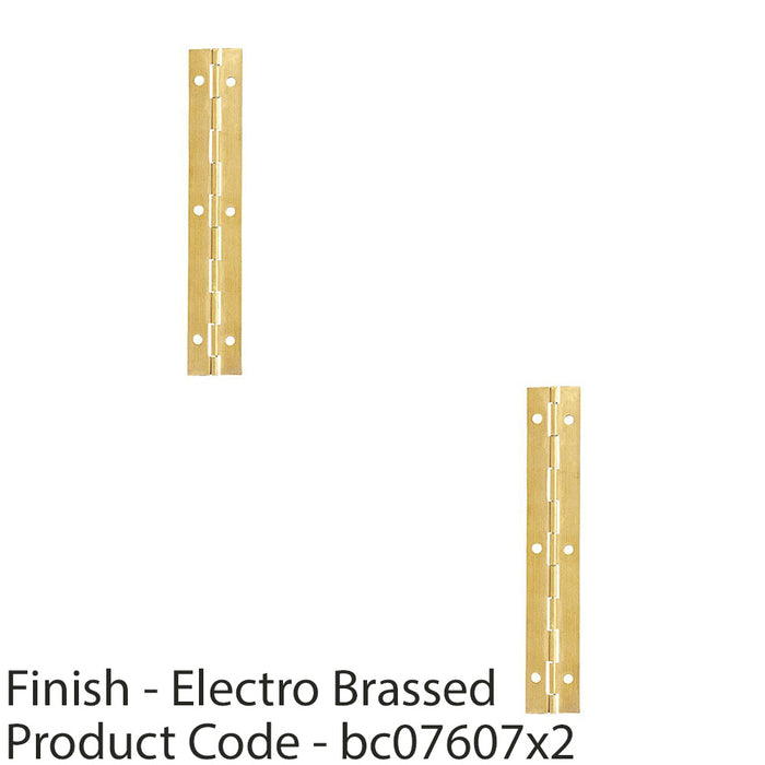 2 PACK 50 Pack 32 x 1829mm Brass Piano Hinge 1.8m Long Hinges Internal Door 1