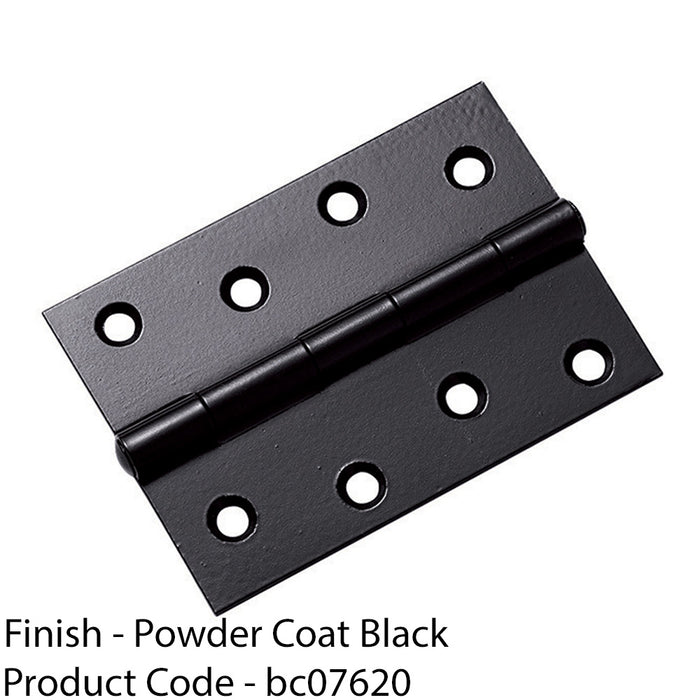 Pair 75mm x 50mm Fixed Pin Door Hinge - Powder Coated Black Interior 1